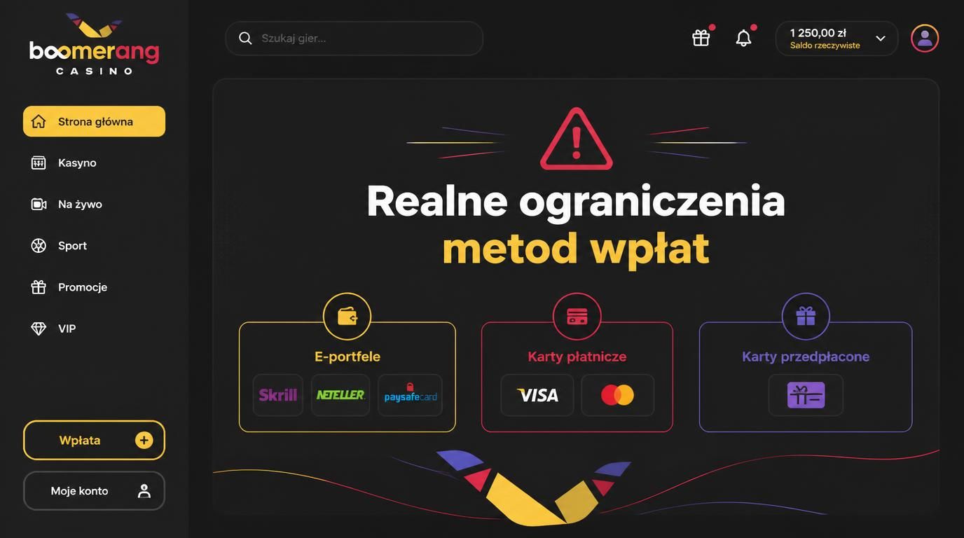 przedstawienie ograniczeń związanych z metodami wpłat