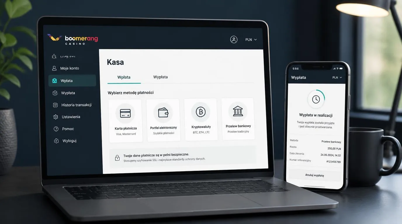 Ekran kasy z wyborem karty, portfela elektronicznego, kryptowaluty i przelewu bankowego